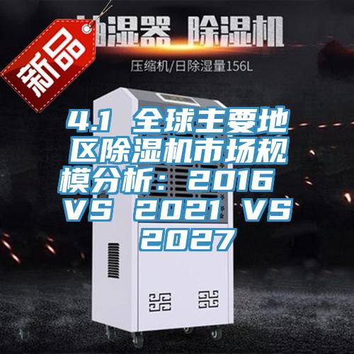 4.1 全球主要地區除濕機市場規模分析：2016 VS 2021 VS 2027