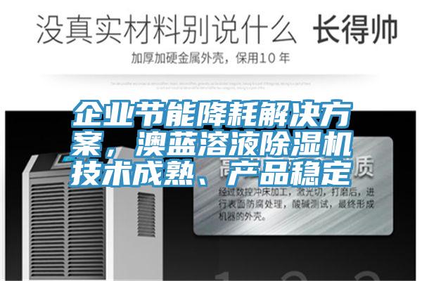 企業(yè)節(jié)能降耗解決方案，澳藍(lán)溶液除濕機技術(shù)成熟、產(chǎn)品穩(wěn)定