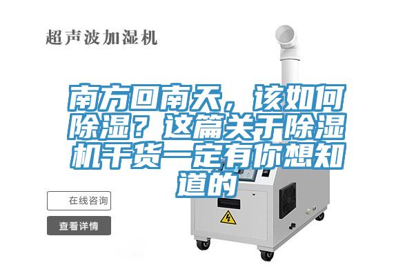 南方回南天，該如何除濕？這篇關(guān)于除濕機(jī)干貨一定有你想知道的