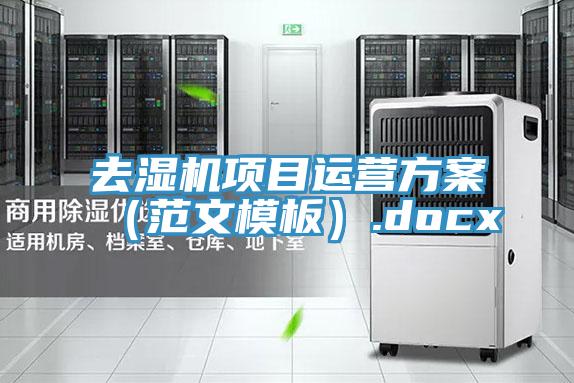去濕機項目運營方案（范文模板）.docx