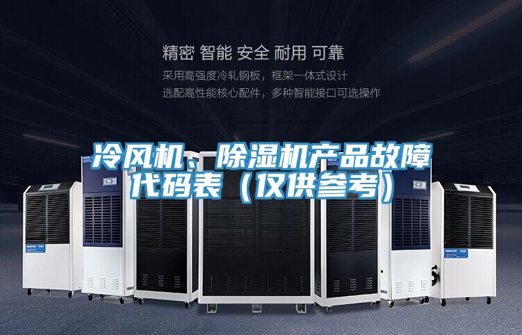 冷風機、除濕機產品故障代碼表（僅供參考）