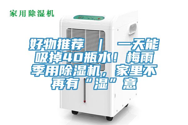 好物推薦 ｜ 一天能吸掉40瓶水！梅雨季用除濕機，家里不再有“濕”意