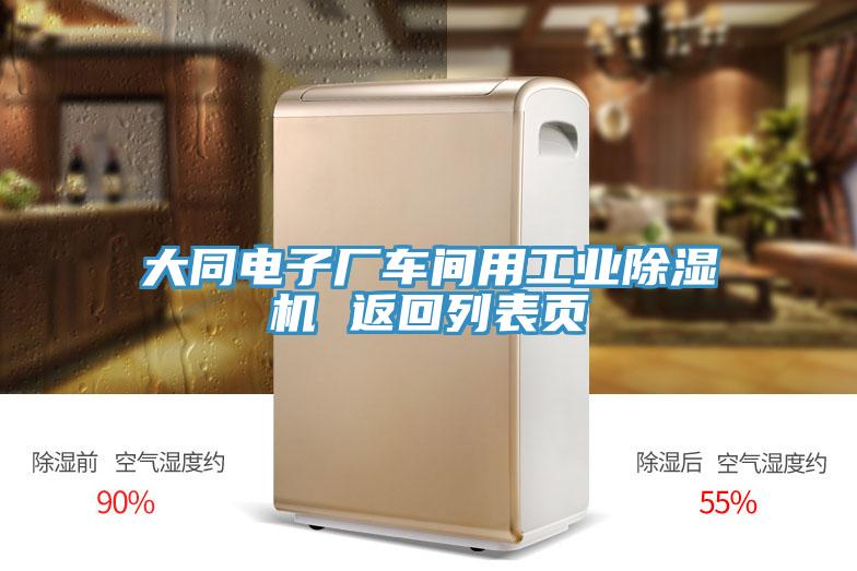 大同電子廠車間用工業除濕機 返回列表頁