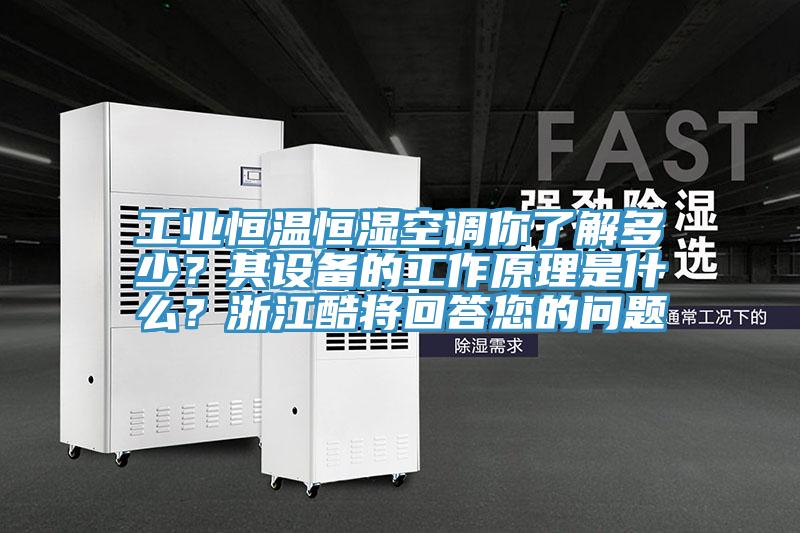 工業恒溫恒濕空調你了解多少？其設備的工作原理是什么？浙江酷將回答您的問題