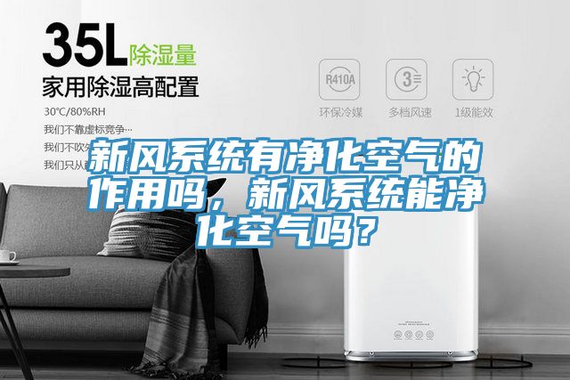 新風系統有凈化空氣的作用嗎，新風系統能凈化空氣嗎？